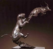 lioness chasing impala antelope maquette