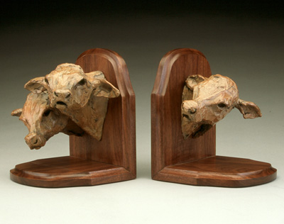 cow head bookends